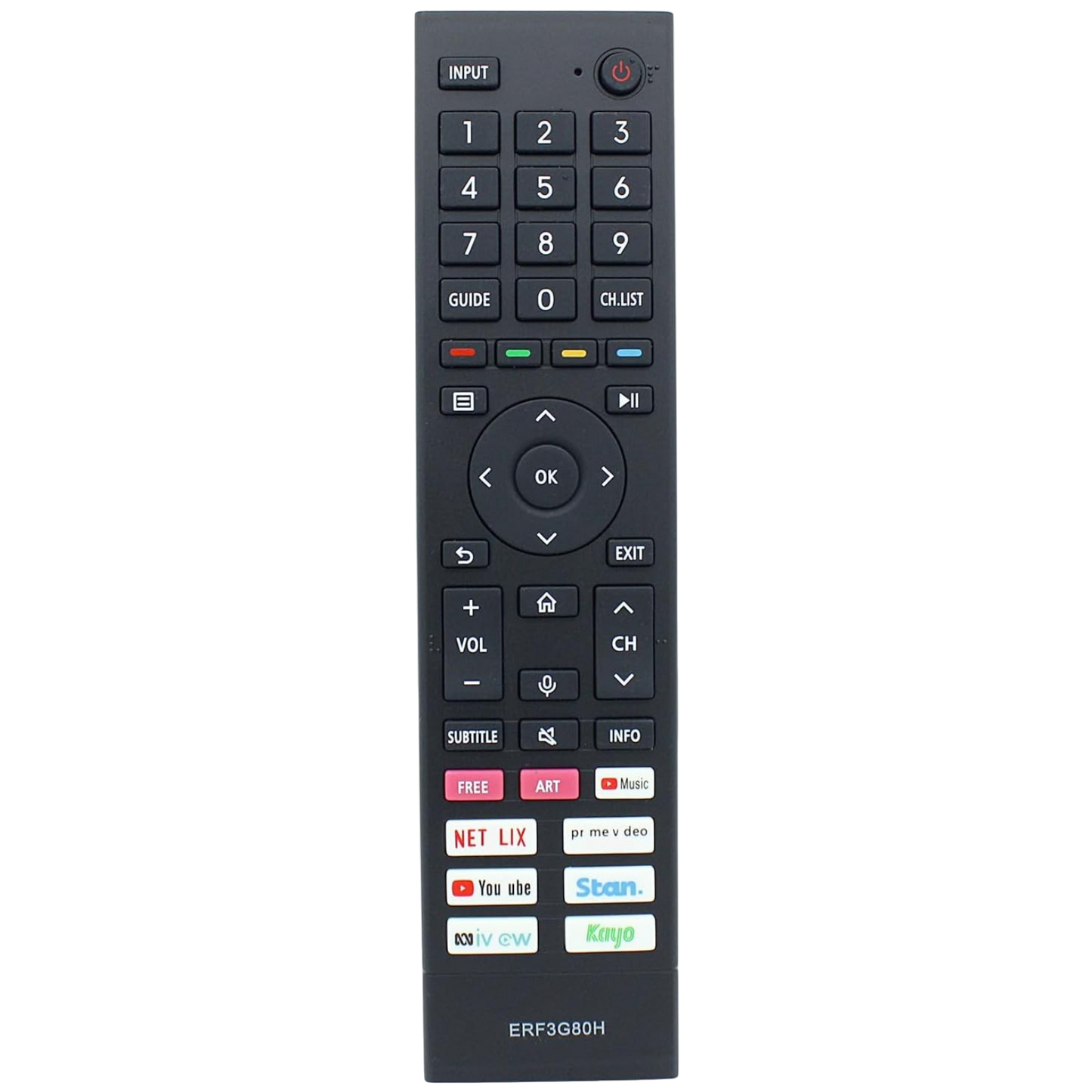 Replacement Remote Control for Hisense ERF3G80H | Suits A7G U7G A7HAU U7HAU TV
